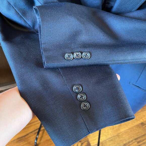 Four Seasons x Ego Italia Mens Vintage Wool Sport Coat Suit Jacket Blue Size 48L - Picture 6 of 11